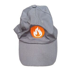 Blaze Pizza Hit Wear Gray Baseball Cap Hat w/ Orange & White Flame  One Size